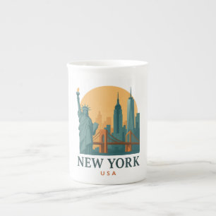 Vintage New York City – Minimalistischer Reisearti Porzellantasse