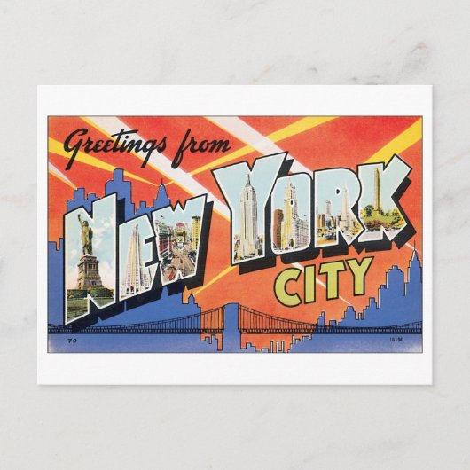 Vintage New York City Postkarte (Vorderseite)