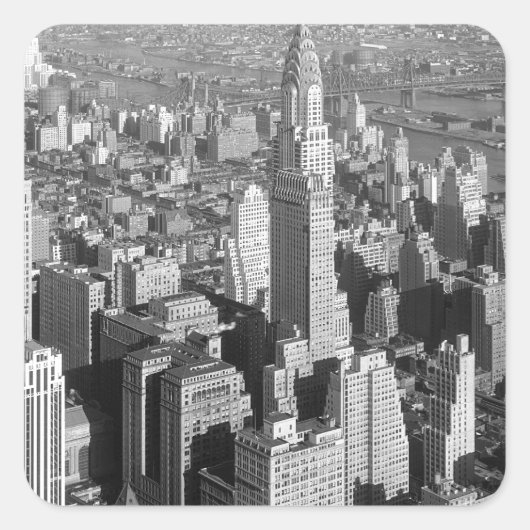 Vintage New York City Quadratischer Aufkleber (Vorderseite)