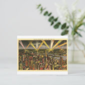 Vintage New York City Skyline Postkarte (Stehend Vorderseite)