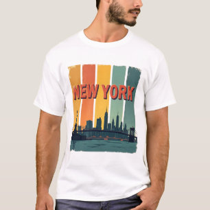 Vintage New York City Skyline Retro Ästhetik T-Shirt