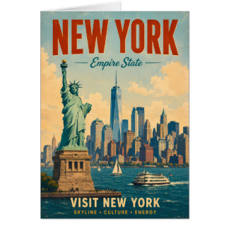 Vintage New York City Skyline Retro-Postkarten-Kun