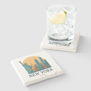 Vintage New York City Stein Untersetzer Minimal