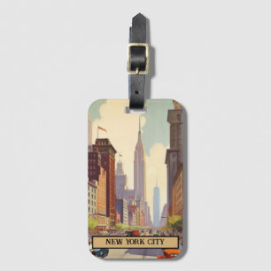 Vintage-New-York-City-Straßenszene Benutzerdefinie Gepäckanhänger