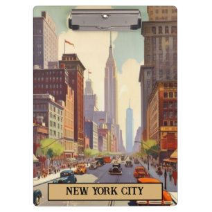 Vintage-New-York-City-Straßenszene Benutzerdefinie Klemmbrett