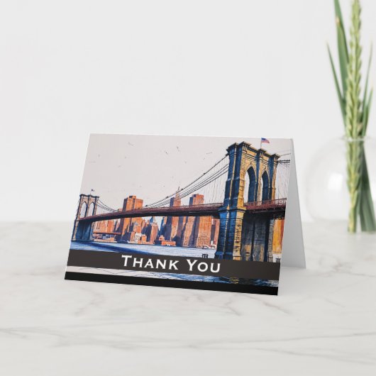 Vintage New York City Thank You Dankeskarte (Vorderseite)