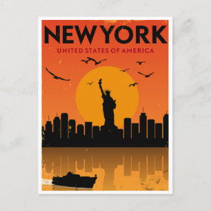 Vintage New York Freiheitsstatue Vereinigte Staate Postkarte