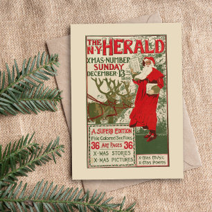 Vintage New York Herald Christmas Edition Feiertagskarte