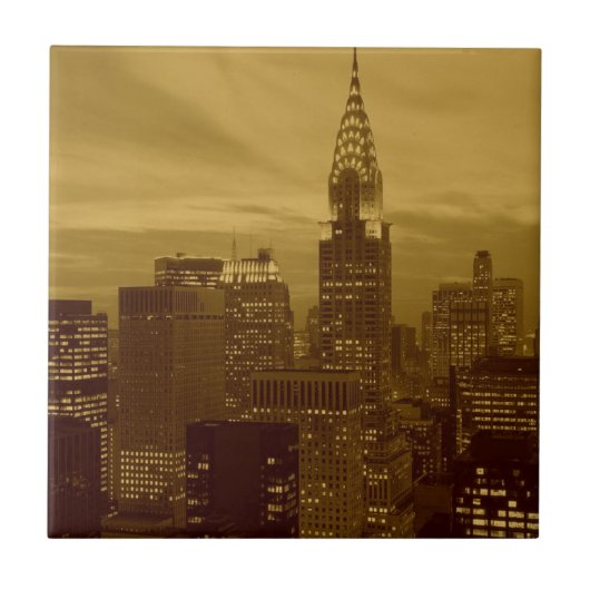 Vintage New York Manhattan Fliese (Vorderseite)