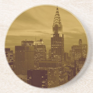 Vintage New York Manhattan Sandstein Untersetzer