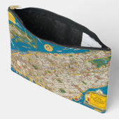 Vintage New York Map Kosmetiktasche Zubehörtasche (Offen)