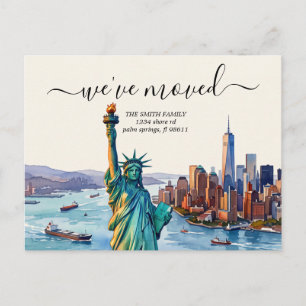 Vintage New York Neue Adresse Umzugsankündigung Postkarte