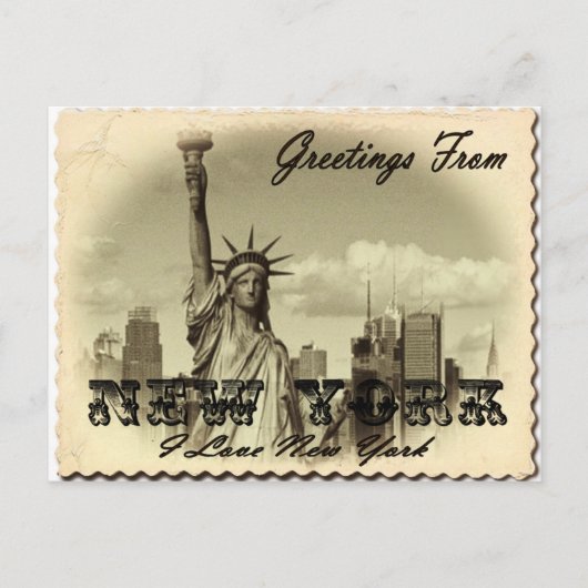 Vintage New York Postkarte (Vorderseite)