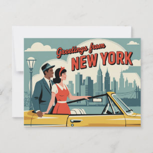 Vintage New York Postkarte   Grüße aus