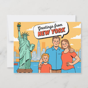 Vintage New York Postkarte   Grüße aus