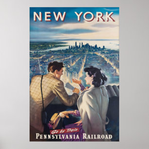 Vintage New York Reiseplakat Druck, Pennsylvania Poster