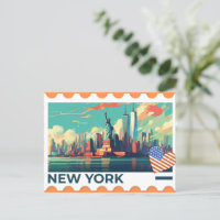Vintage New York Sehenswürdigkeit Fotopostkarte
