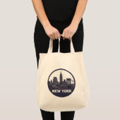 Vintage New York Skyline Tragetasche (Vorderseite (Produkt))