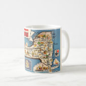 Vintage New York Staat Map Tasse (VorderseiteRechts)
