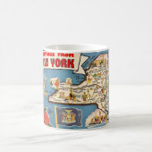 Vintage New York Staat Map Tasse (Mittel)