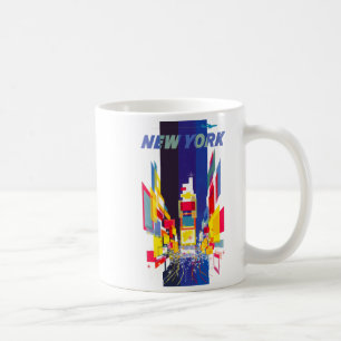 Vintage New York Times Square Atomzeitalter Kaffeetasse