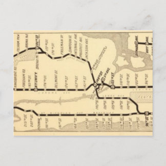 Vintage-New-York-U-Bahn-Karte Postkarte