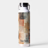 Vintage New York Urban Collage Art Trinkflasche (Vorne)