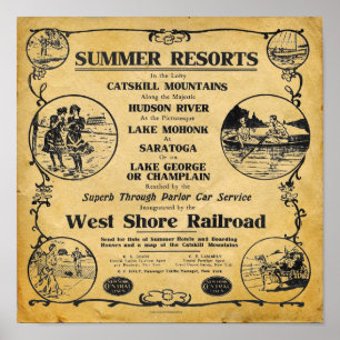 Vintage New York West Shore Railroad Print Poster