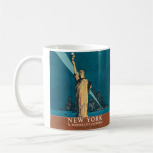 Vintage New York Wonder City Freiheitsstatue Kunst Kaffeetasse