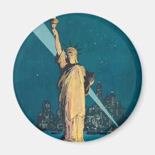 Vintage New York Wonder City Freiheitsstatue Kunst Magnet