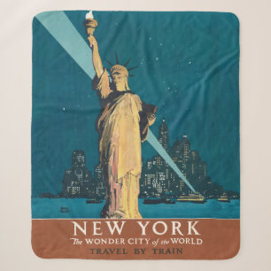 Vintage New York Wonder City Freiheitsstatue Kunst Sherpadecke
