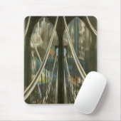 Vintage New Yorker Architektur, Brooklyn Bridge Mousepad (Mit Mouse)