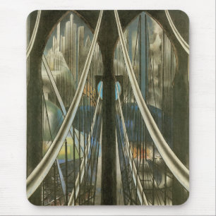 Vintage New Yorker Architektur, Brooklyn Bridge Mousepad