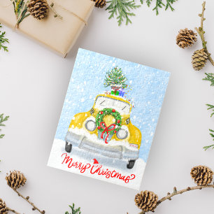 Vintage New Yorker Gelbes Xmas-Taxi aus den 1950er Puzzle