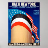Vintage New Yorker Kreuzfahrtreise Poster (Vorne)