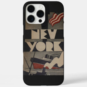 Vintage New Yorker Reise iPhone 16 Pro Max Hülle