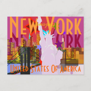 Vintage New Yorker Reise Postkarte