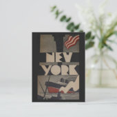 Vintage New Yorker Reise Postkarte (Stehend Vorderseite)