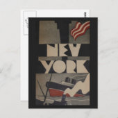 Vintage New Yorker Reise Postkarte (Vorne/Hinten)