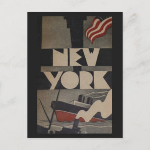 Vintage New Yorker Reise Postkarte