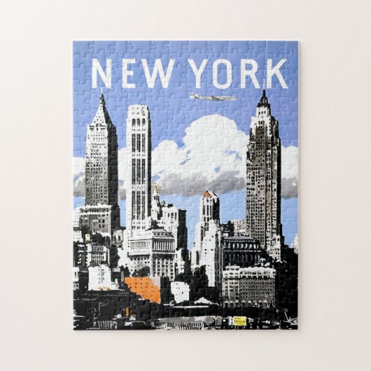 Vintage New Yorker Reisevorführung Puzzle (Vertikal)