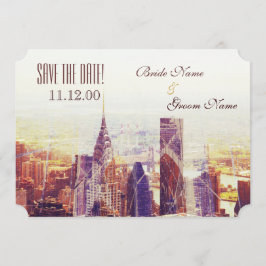 Vintage New Yorker Skyline Save The Date