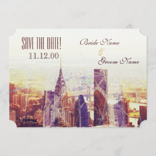 Vintage New Yorker Skyline Save The Date