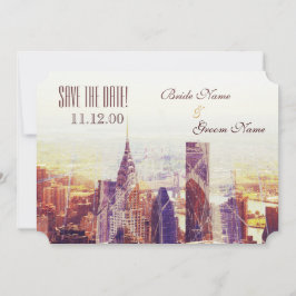 Vintage New Yorker Skyline Save The Date