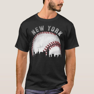 Vintage New Yorker Stadt-Skyline Baseball T-Shirt
