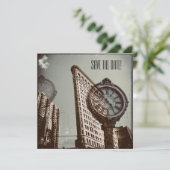 Vintage New Yorker Straße Save The Date (Stehend Vorderseite)