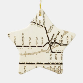 Vintage New- Yorkuntergrundbahn-Karte Keramik Ornament