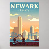 Vintage Newark New Jersey Poster (Vorne)