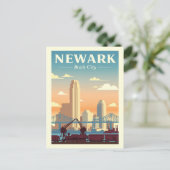 Vintage Newark New Jersey Postkarte (Stehend Vorderseite)