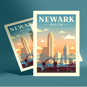 Vintage Newark New Jersey Postkarte
